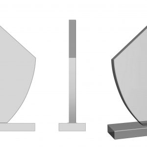 award ontwerp van glas, voorzien met logo bedrukking